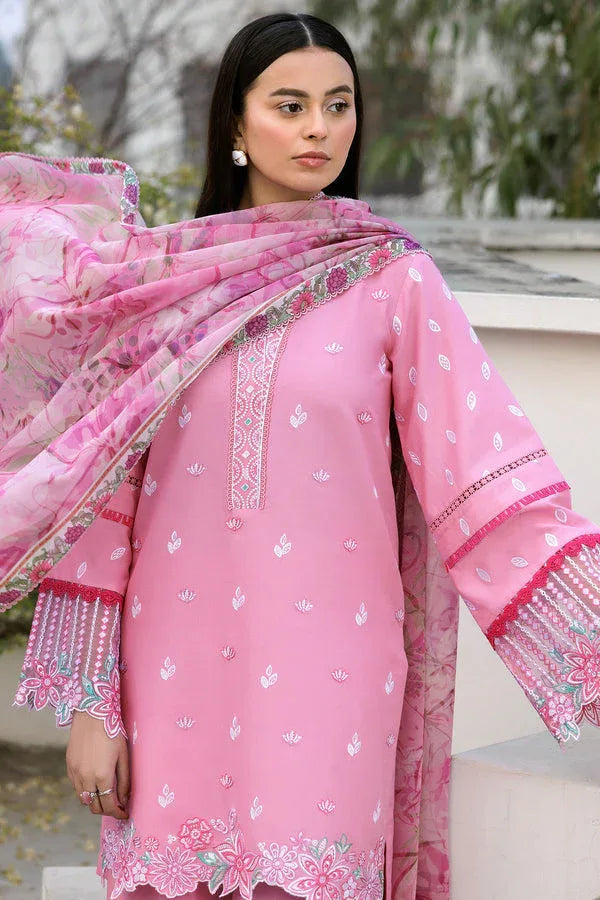 Farasha | Summer Weaves Embroidered Lawn | Soft Mist - Aqsa Fabrics