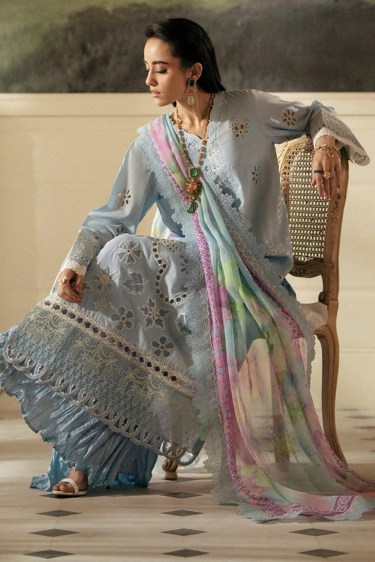 Nureh | Maya Lawn | NS-145 - Aqsa Fabrics