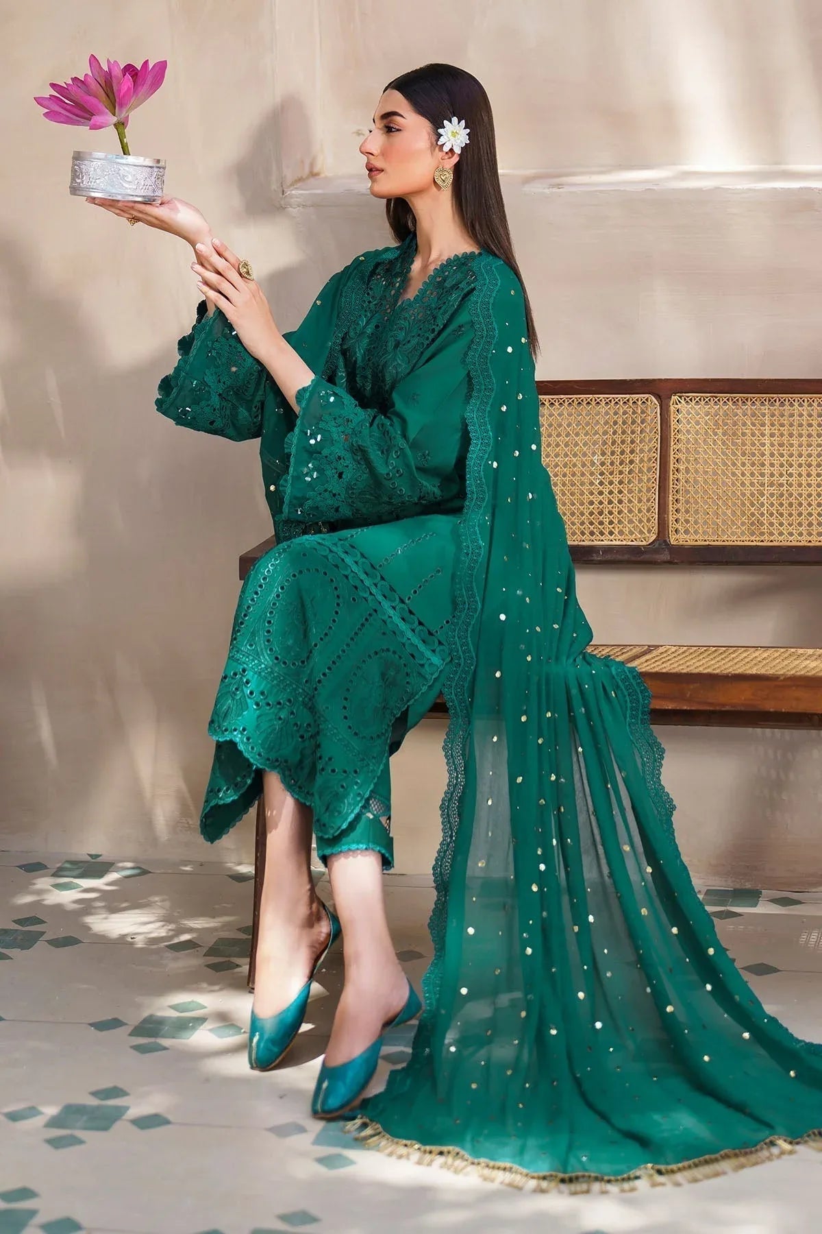 Nureh | Bazaar Lawn | NS-135 - Aqsa Fabrics