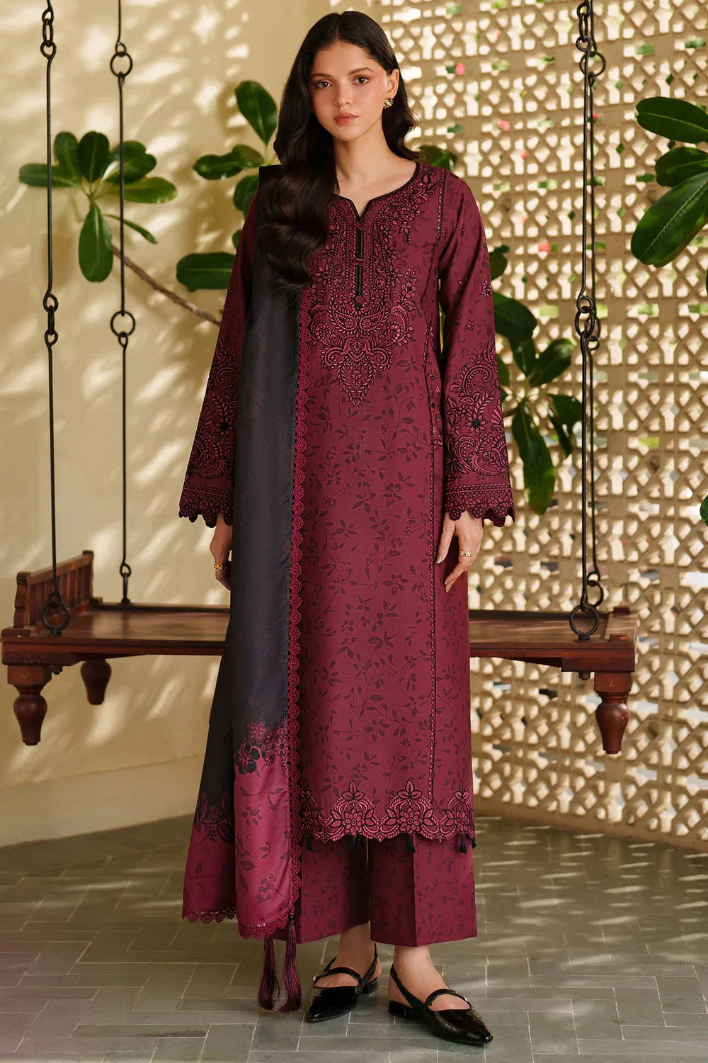Farasha | Meline Premium Viscose 25 | Sable Bloom - Aqsa Fabrics