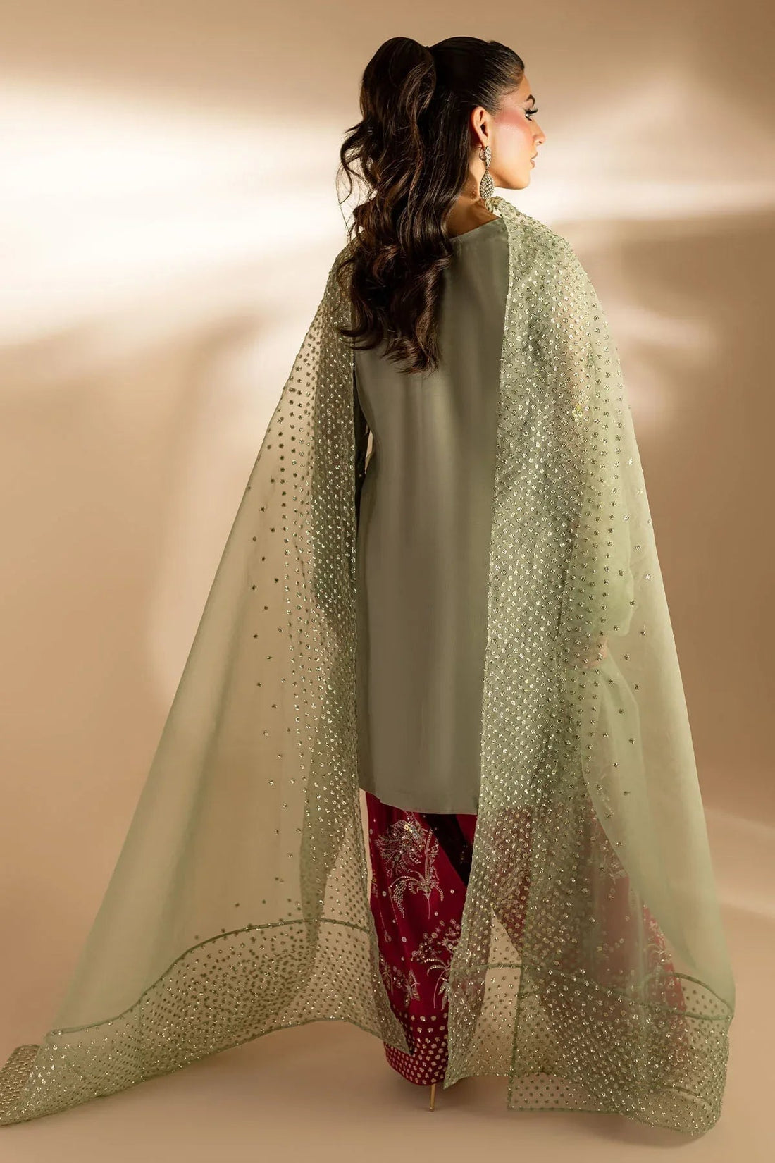 Nureh | Tiny Twinkles | TW-05 SCARLET SPICE - Aqsa Fabrics
