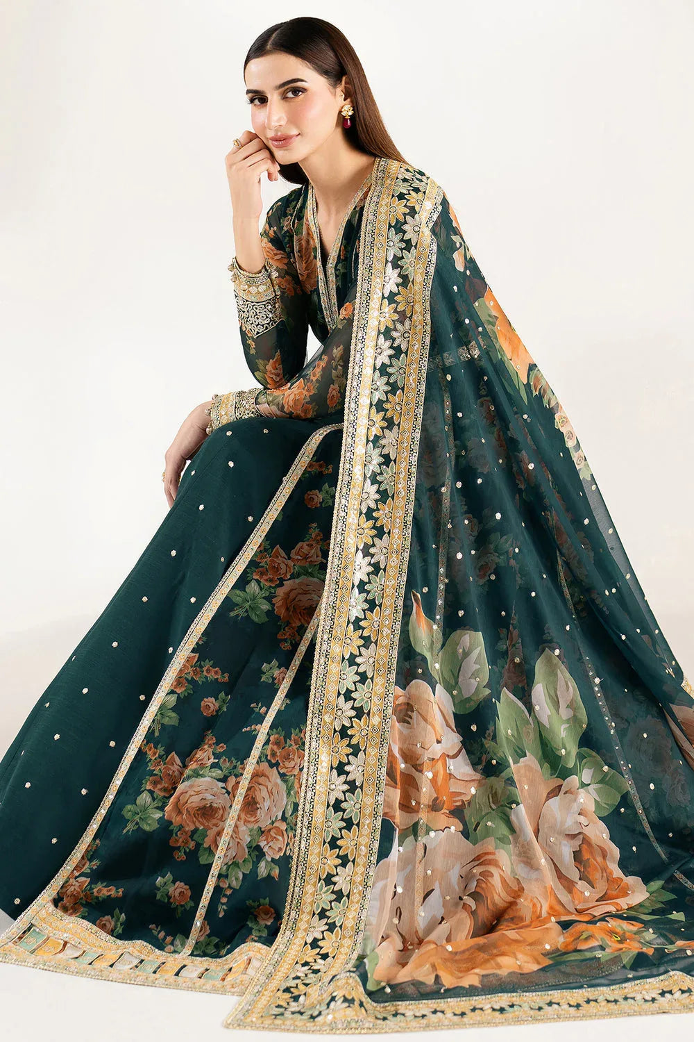 Farasha | Fiorella Formals | Teal Passion - Aqsa Fabrics
