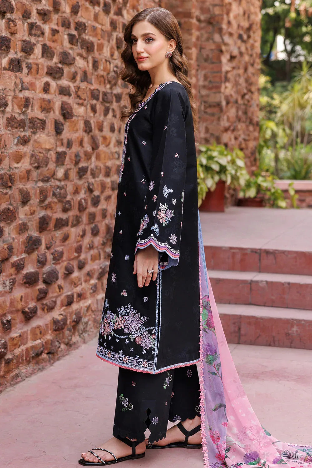 Farasha | Printed Essentials | Sable - Aqsa Fabrics