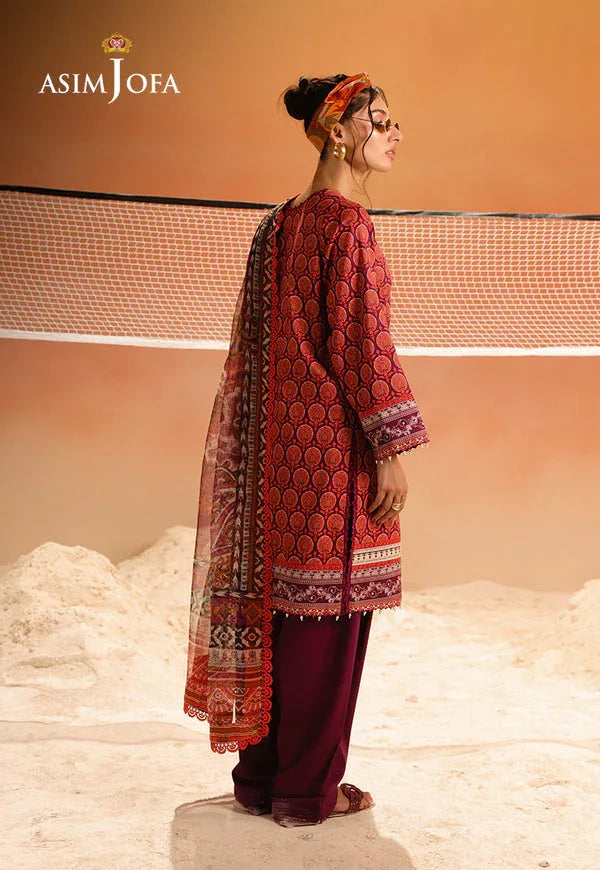 Asim Jofa | Summer Rhapsody | AJUBU-26 Printed Embroidered Lawn - Aqsa Fabrics