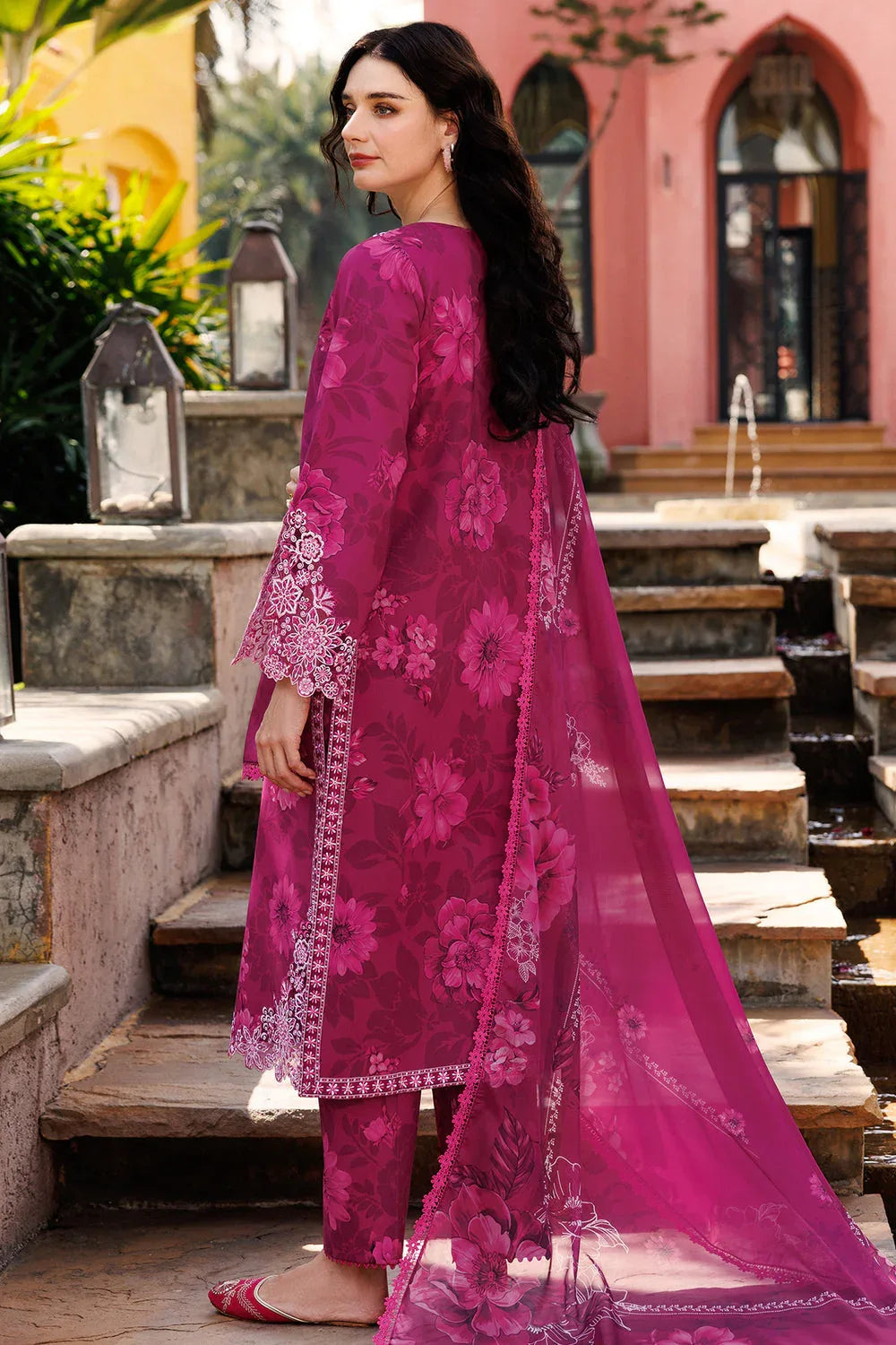 Farasha | Printed Essentials | Fuchsia Flare - Aqsa Fabrics