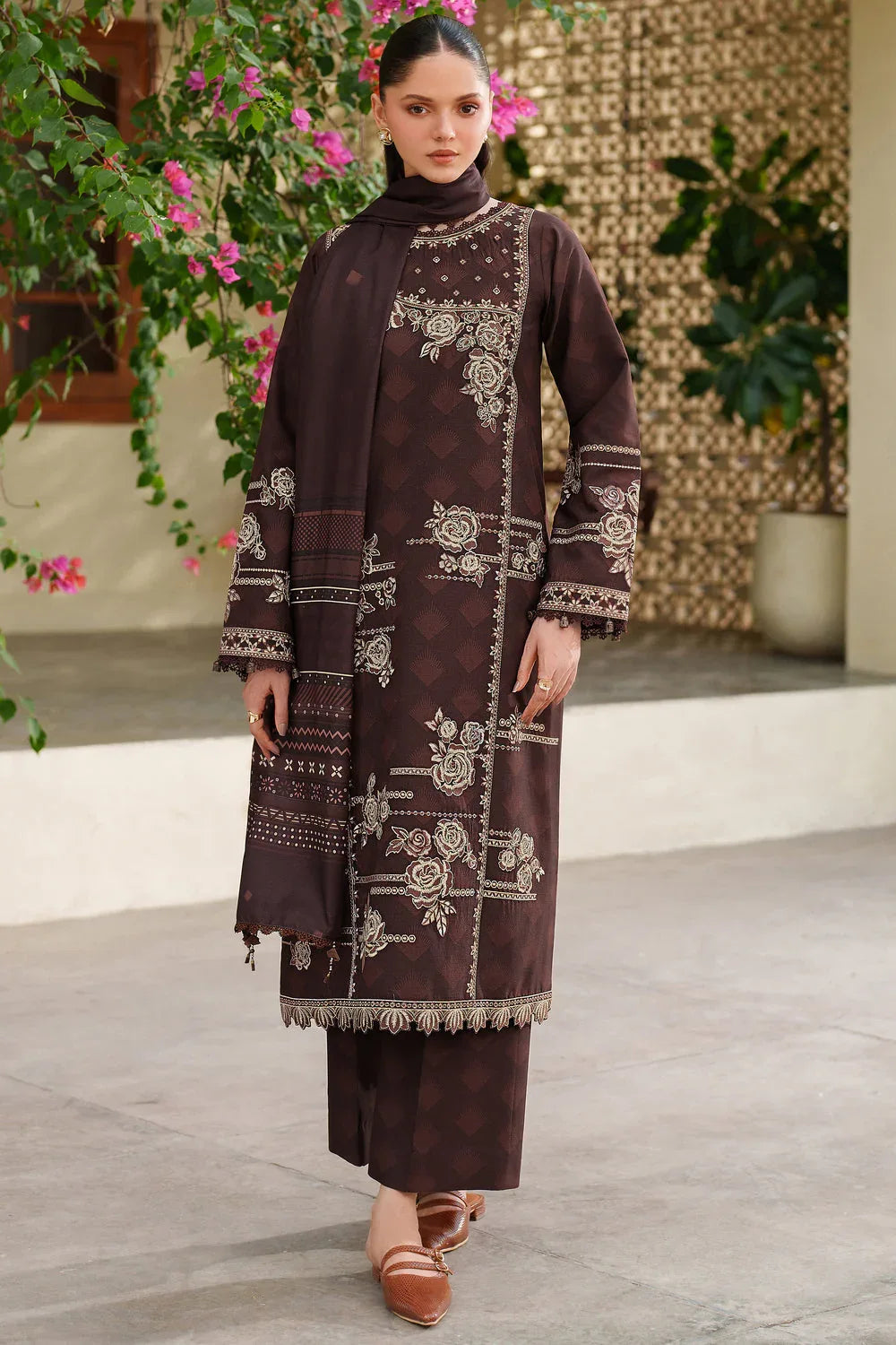Farasha | Meline Premium Viscose 25 | Autumn Rose - Aqsa Fabrics