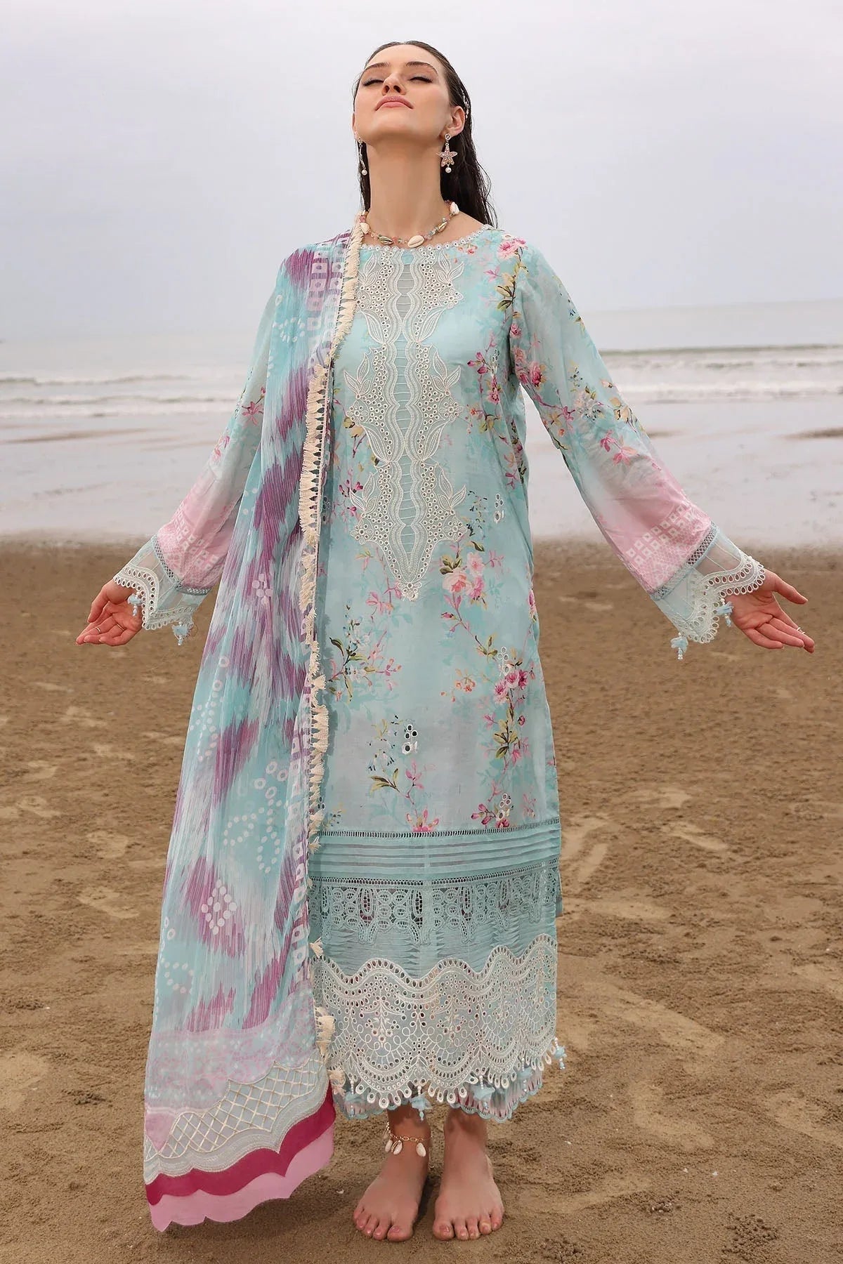 Nureh | Gardenia Embroidered Lawn 25 | NSG-173 - Aqsa Fabrics