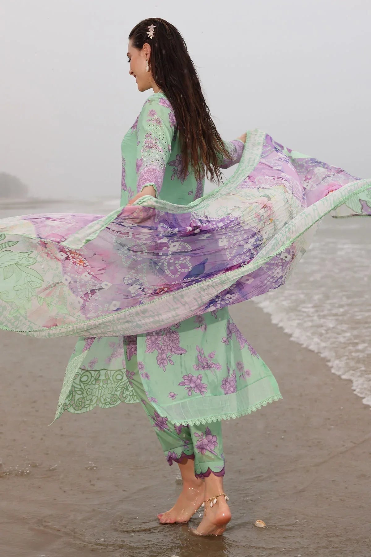 Nureh | Gardenia Embroidered Lawn 25 | NSG-174 - Aqsa Fabrics