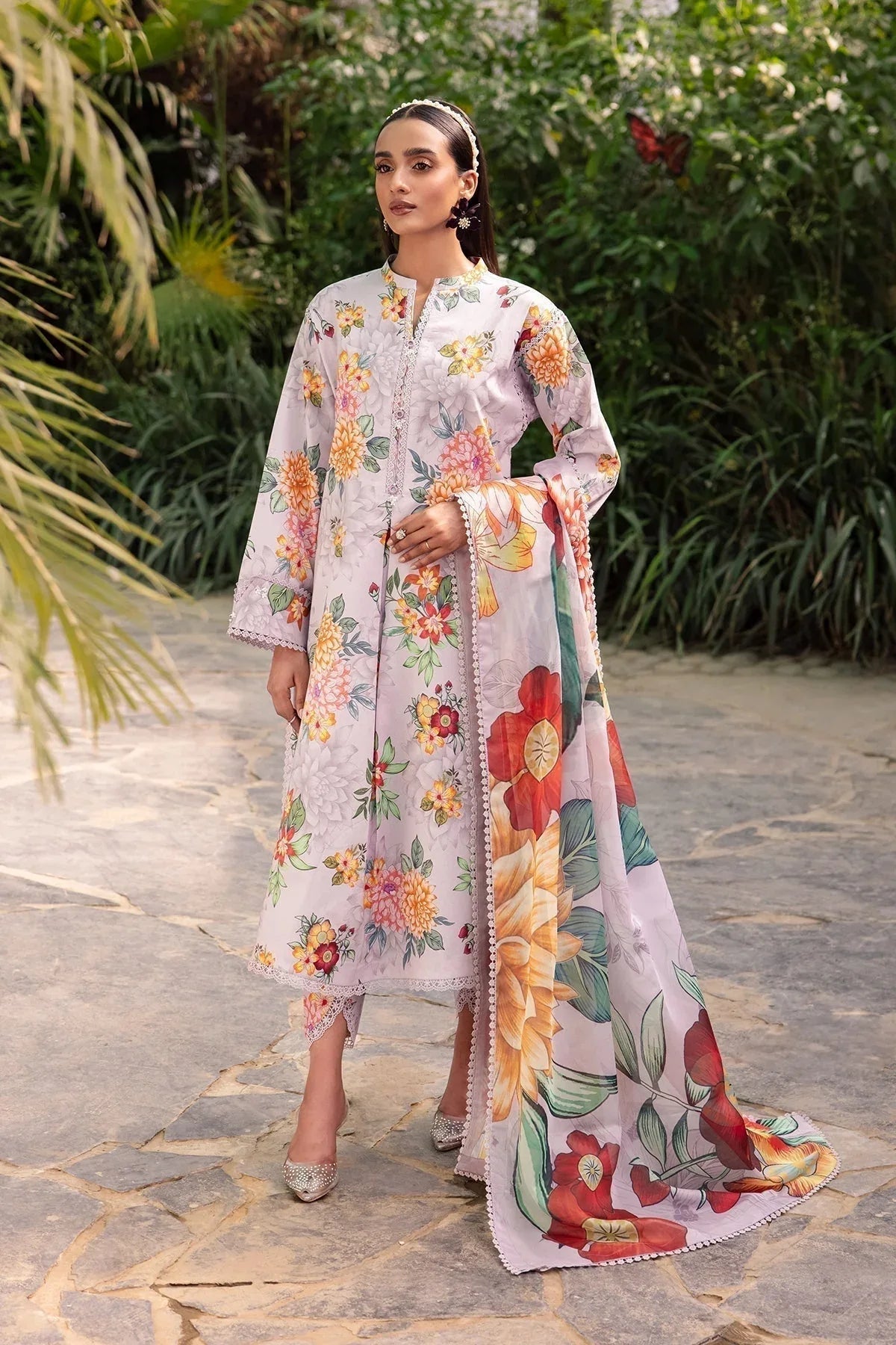 Alizeh | Sheen Lawn Prints 24 | FIONA - Aqsa Fabrics