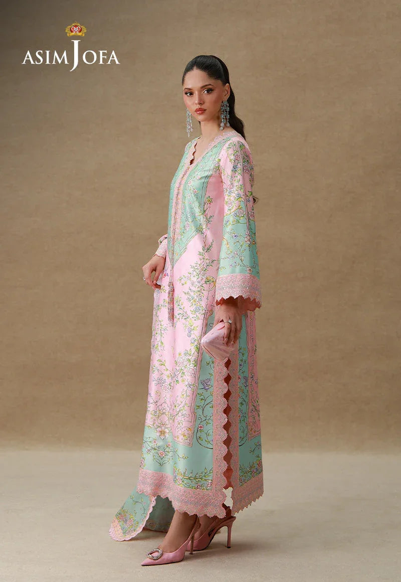 AJULSC-03 Embroidered Charmeuse Silk Unstitched 3 Pcs