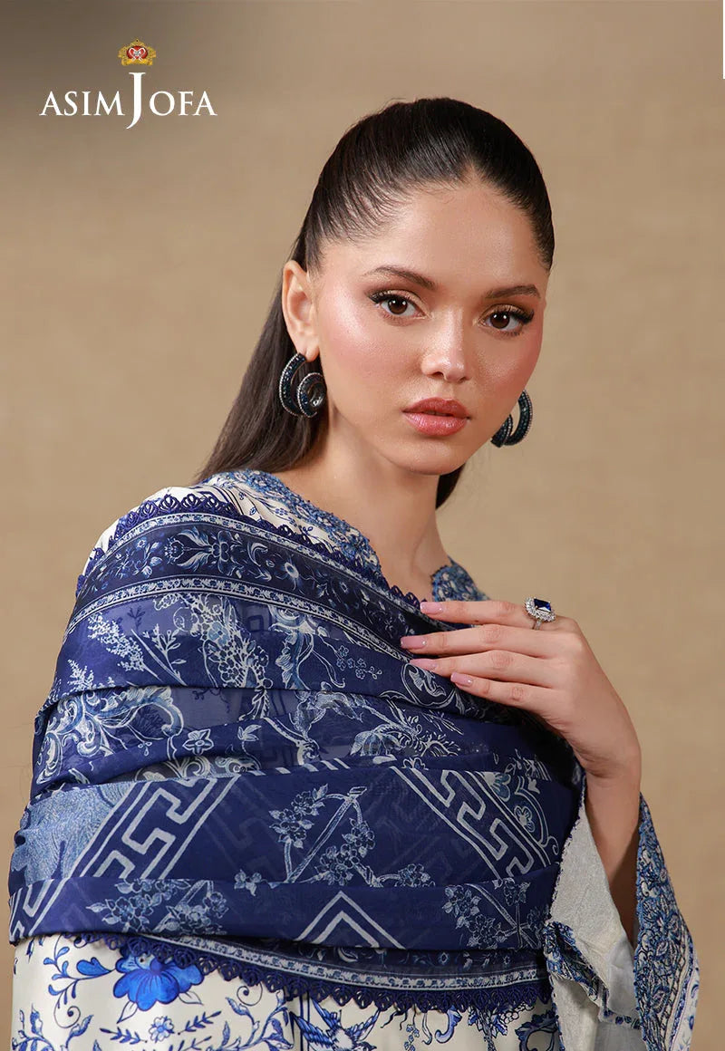AJULSC-05 Embroidered Charmeuse Silk Unstitched 3 Pcs