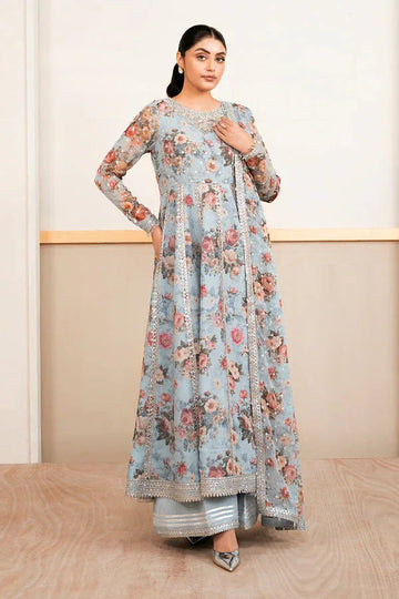 Baroque | Luxury Pret 25 | EMBELLISHED PRINTED CHIFFON PR-1058 - Aqsa Fabrics