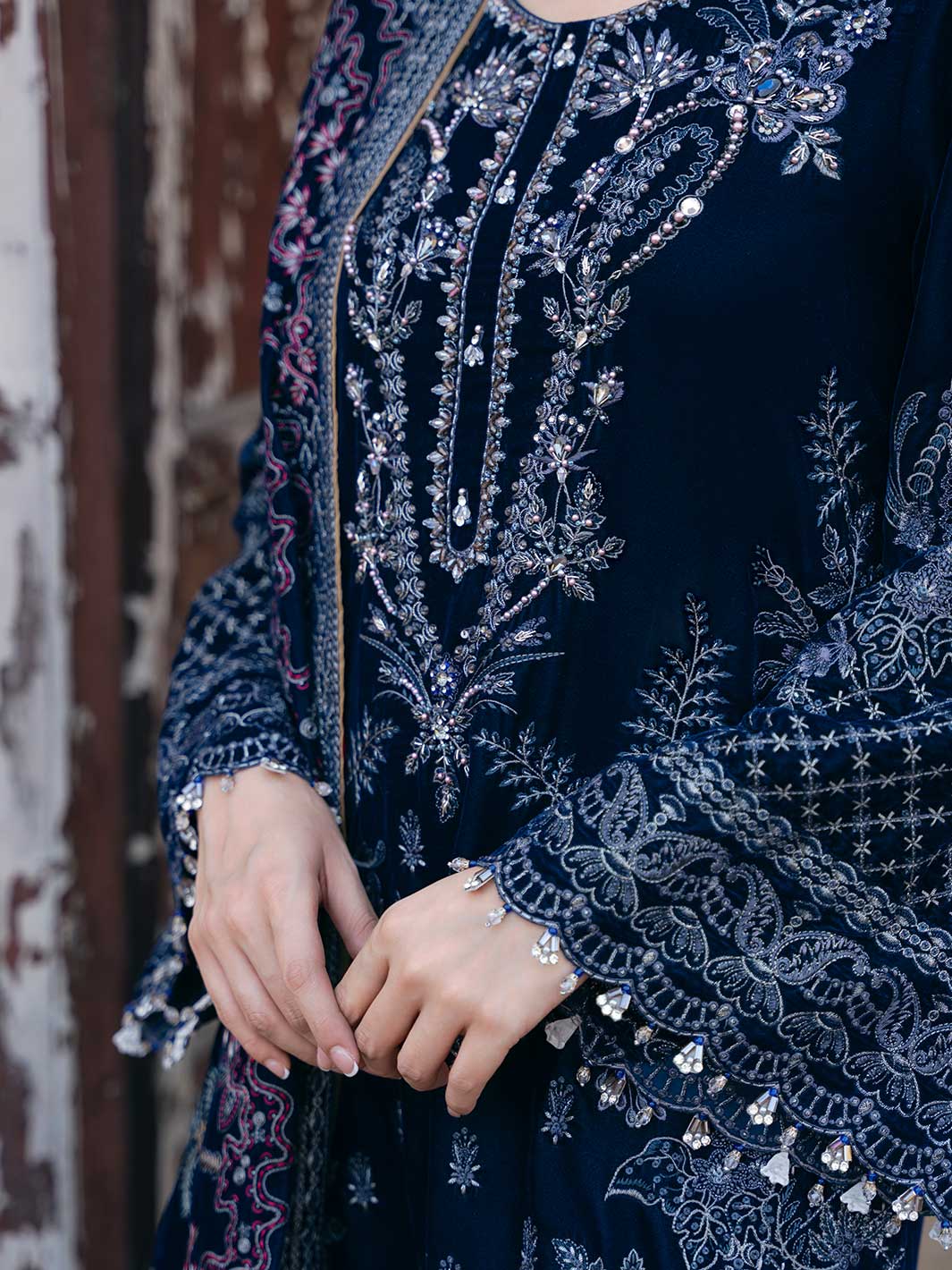 Flossie | Siara Velvet Formals | V-106 - A - Aqsa Fabrics