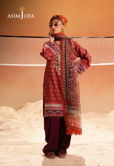 Asim Jofa | Summer Rhapsody | AJUBU-26 Printed Embroidered Lawn - Aqsa Fabrics