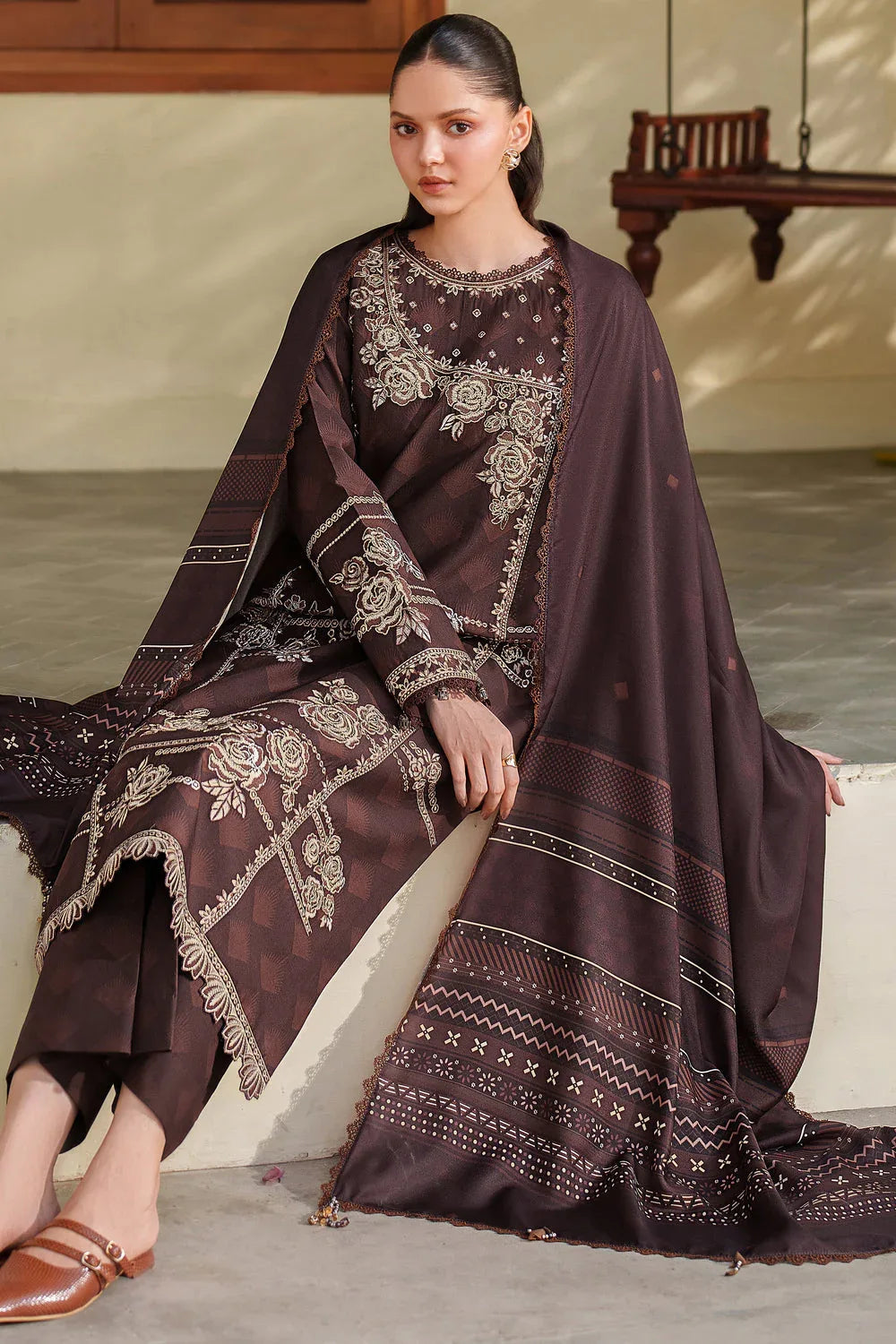 Farasha | Meline Premium Viscose 25 | Autumn Rose - Aqsa Fabrics