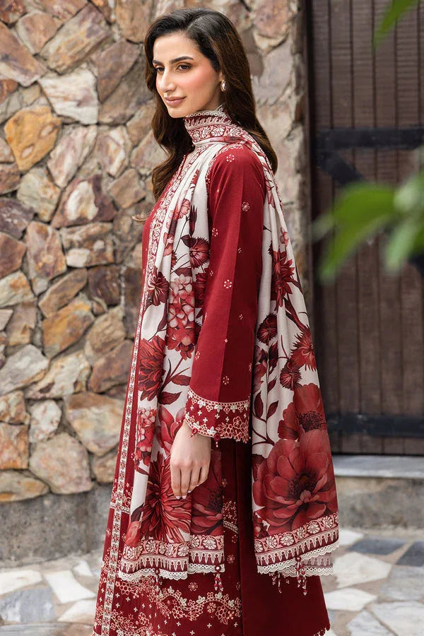 Farasha | Eminence Khaddar 25 | Claret - Aqsa Fabrics