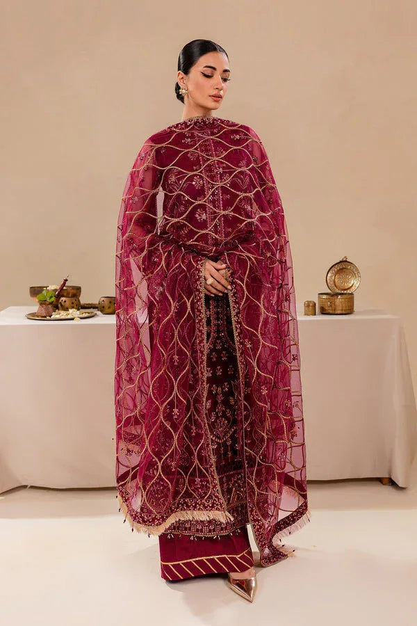 Farasha | Lumiere Formals |ROUGE PINK - Aqsa Fabrics