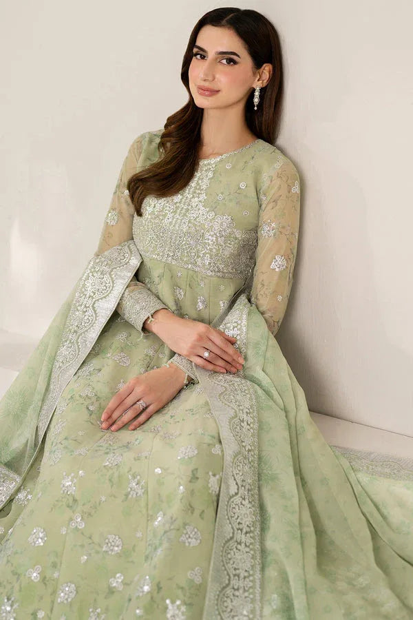Farasha | Fiorella Formals | Sage Sparkle - Aqsa Fabrics