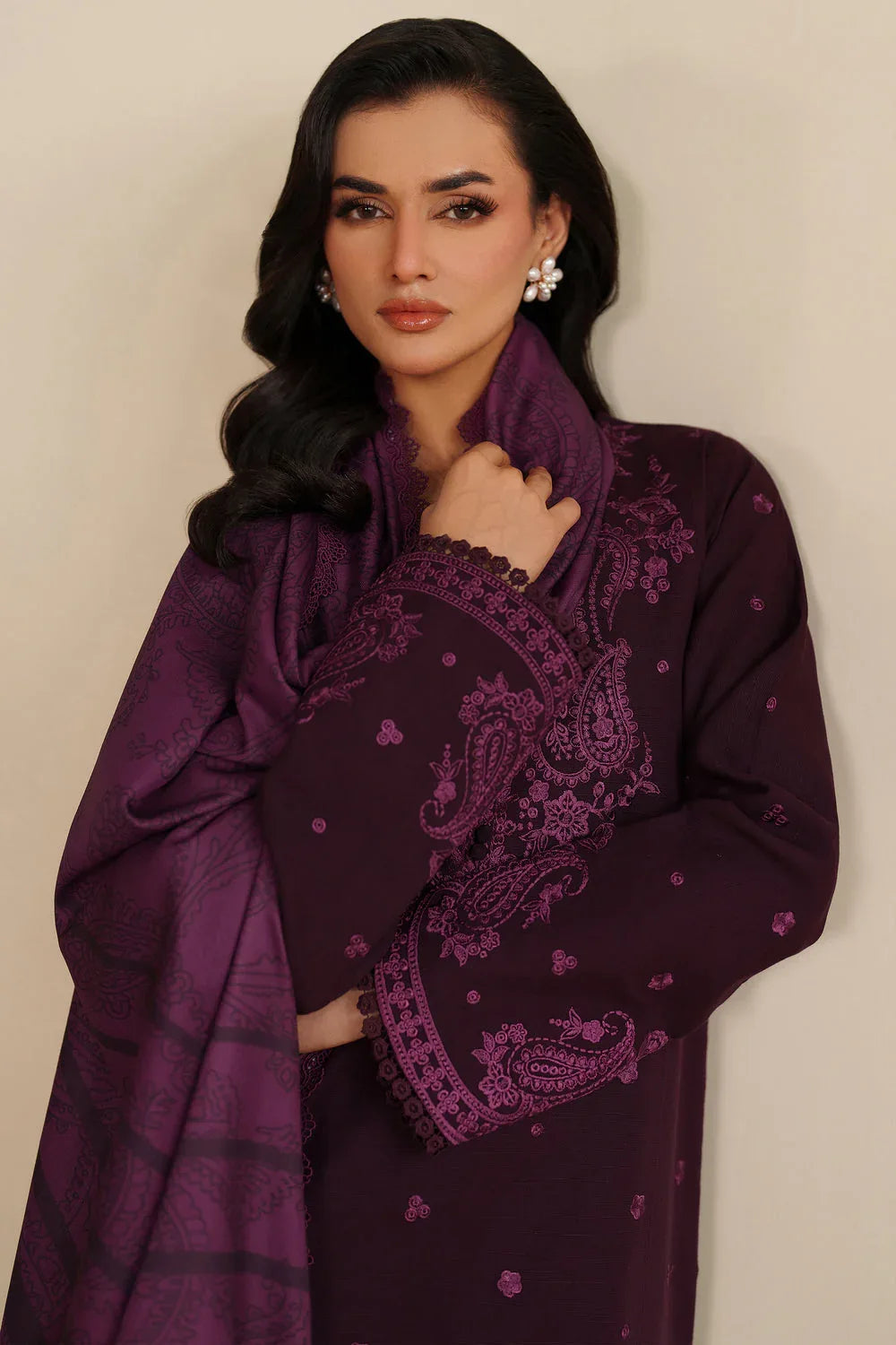 Farasha | Winter Spell 25 | Violett - Aqsa Fabrics