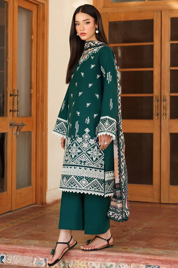 Farasha | Summer Weaves Embroidered Lawn | Teal Essence - Aqsa Fabrics
