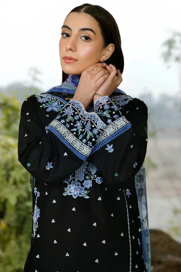 Farasha | Summer Weaves Embroidered Lawn | Ashen Light - Aqsa Fabrics