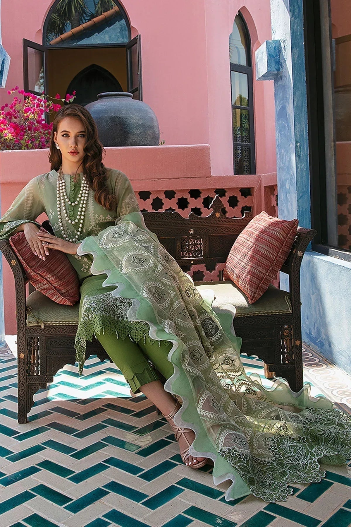 Nureh | Maya Swiss Lawn | NS-64 - Aqsa Fabrics