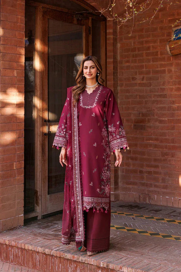 Farasha | Dastoor Embroidered Lawn SS24 | RUBY GLAM - Aqsa Fabrics