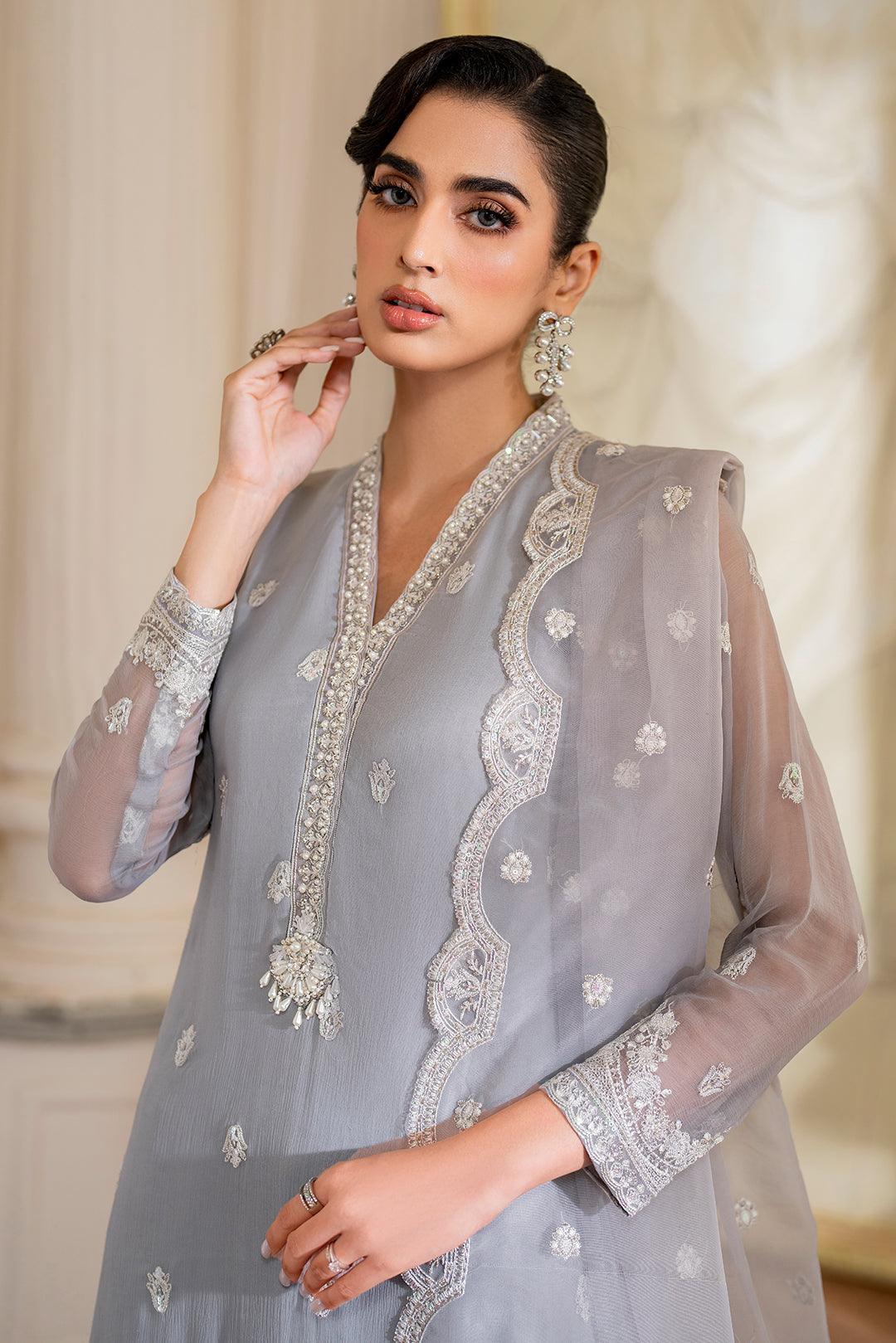 Declare | Chiffon Luxe | DOVE LFP-1108 - Aqsa Fabrics