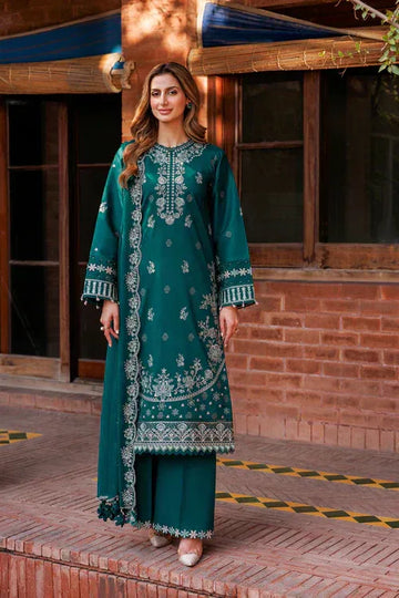 Farasha | Kaavish Lawn 24 | TEAL GARLAND - Aqsa Fabrics