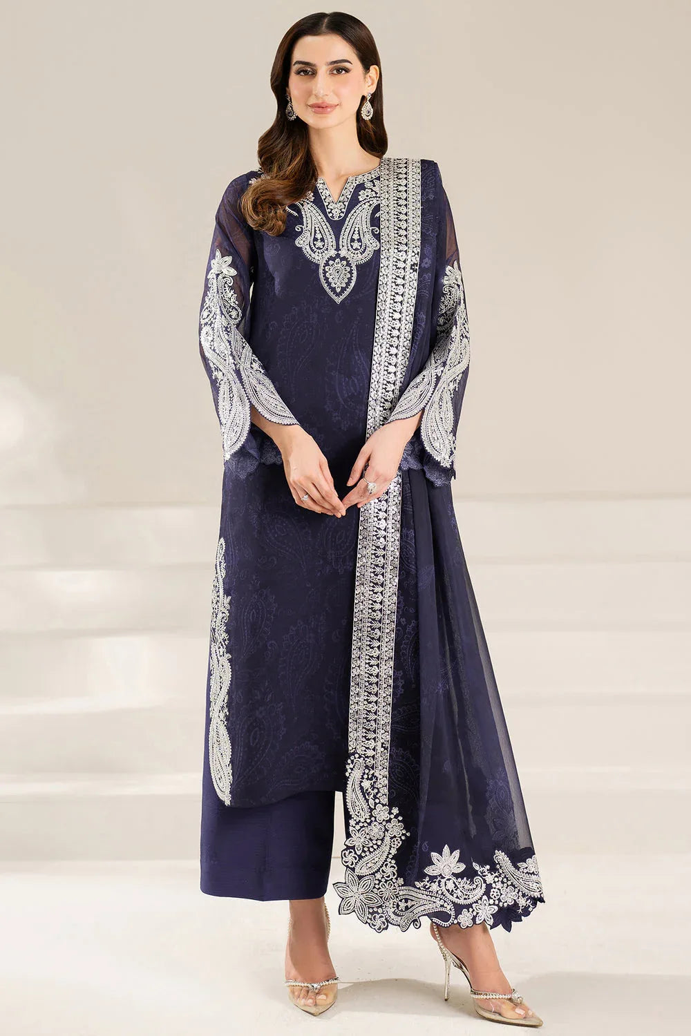 Farasha | Fiorella Formals | Blue Dazzle - Aqsa Fabrics