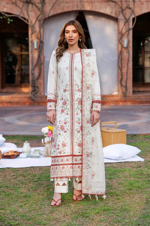 Farasha | Kaavish Lawn 24 | SURREAL WHITE - Aqsa Fabrics