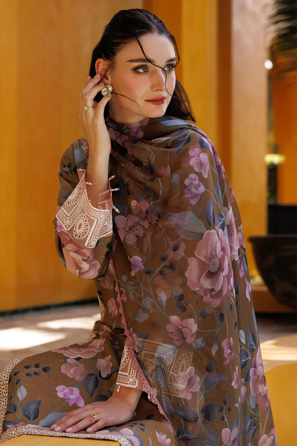 Farasha | Printed Essentials | Fawn Bliss - Aqsa Fabrics
