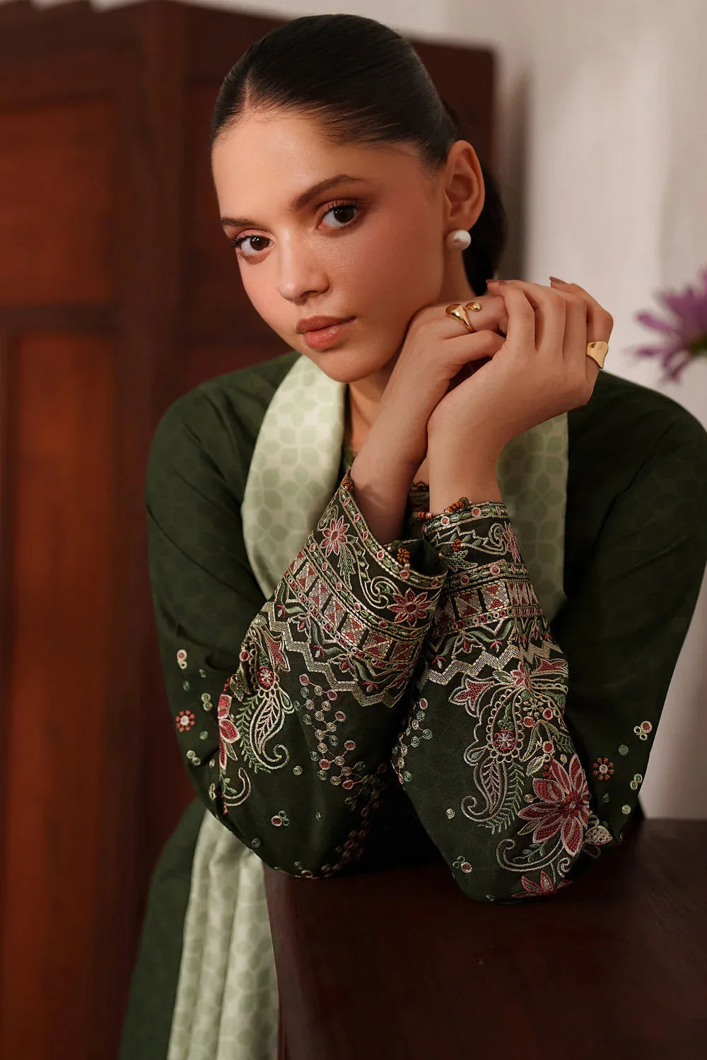 Farasha | Meline Premium Viscose 25 | Olive Drape - Aqsa Fabrics