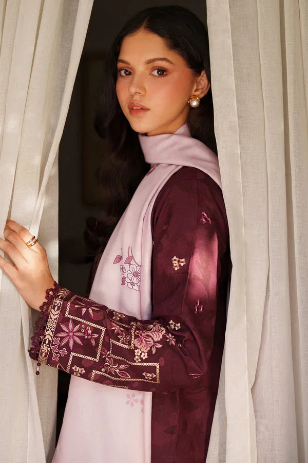 Farasha | Meline Premium Viscose 25 | Mauve Cream - Aqsa Fabrics
