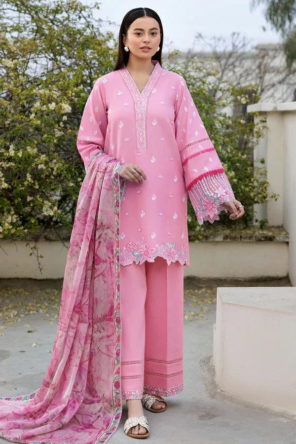 Farasha | Summer Weaves Embroidered Lawn | Soft Mist - Aqsa Fabrics