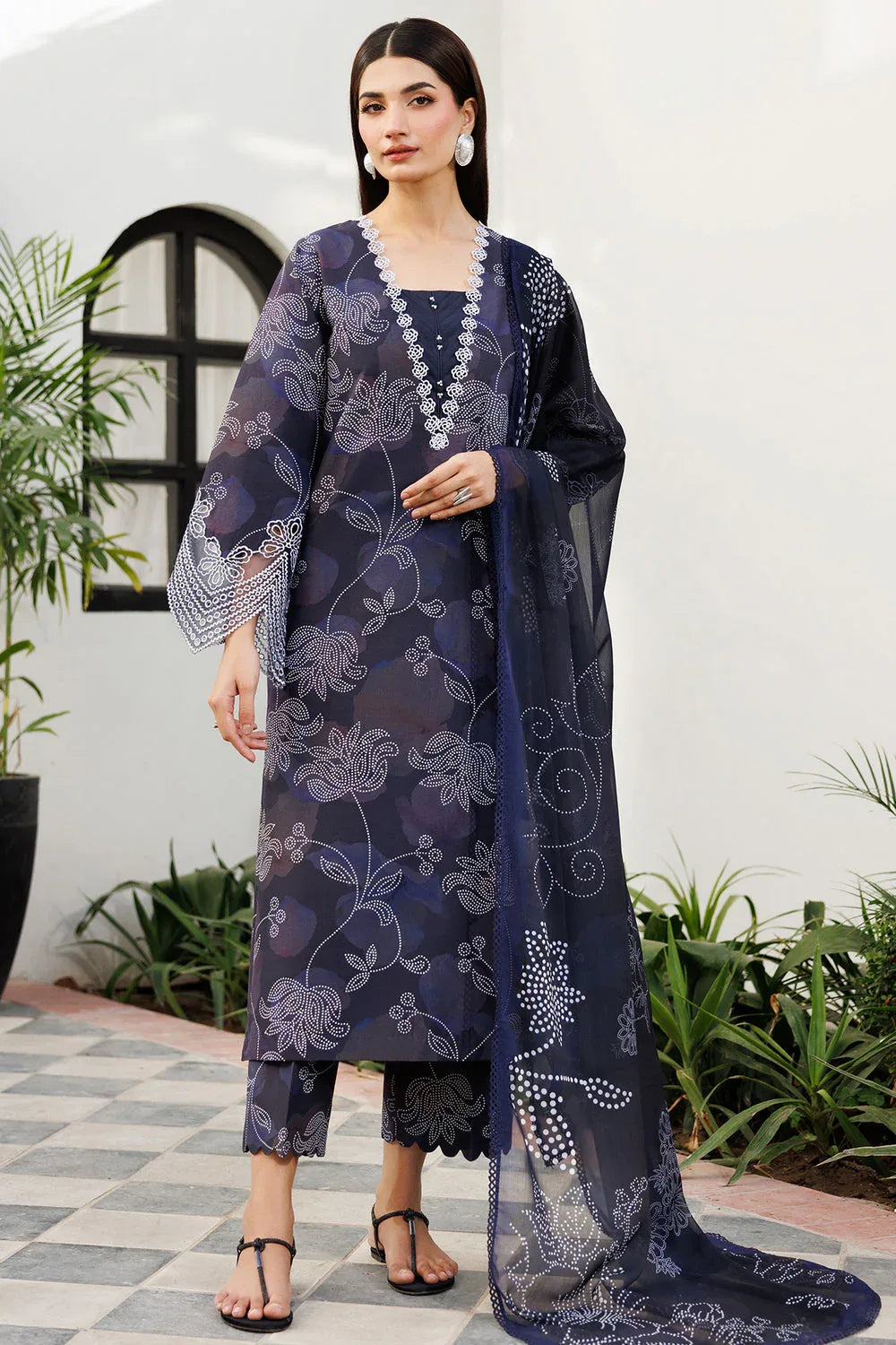 Farasha | Printed Essentials | Night Veil - Aqsa Fabrics