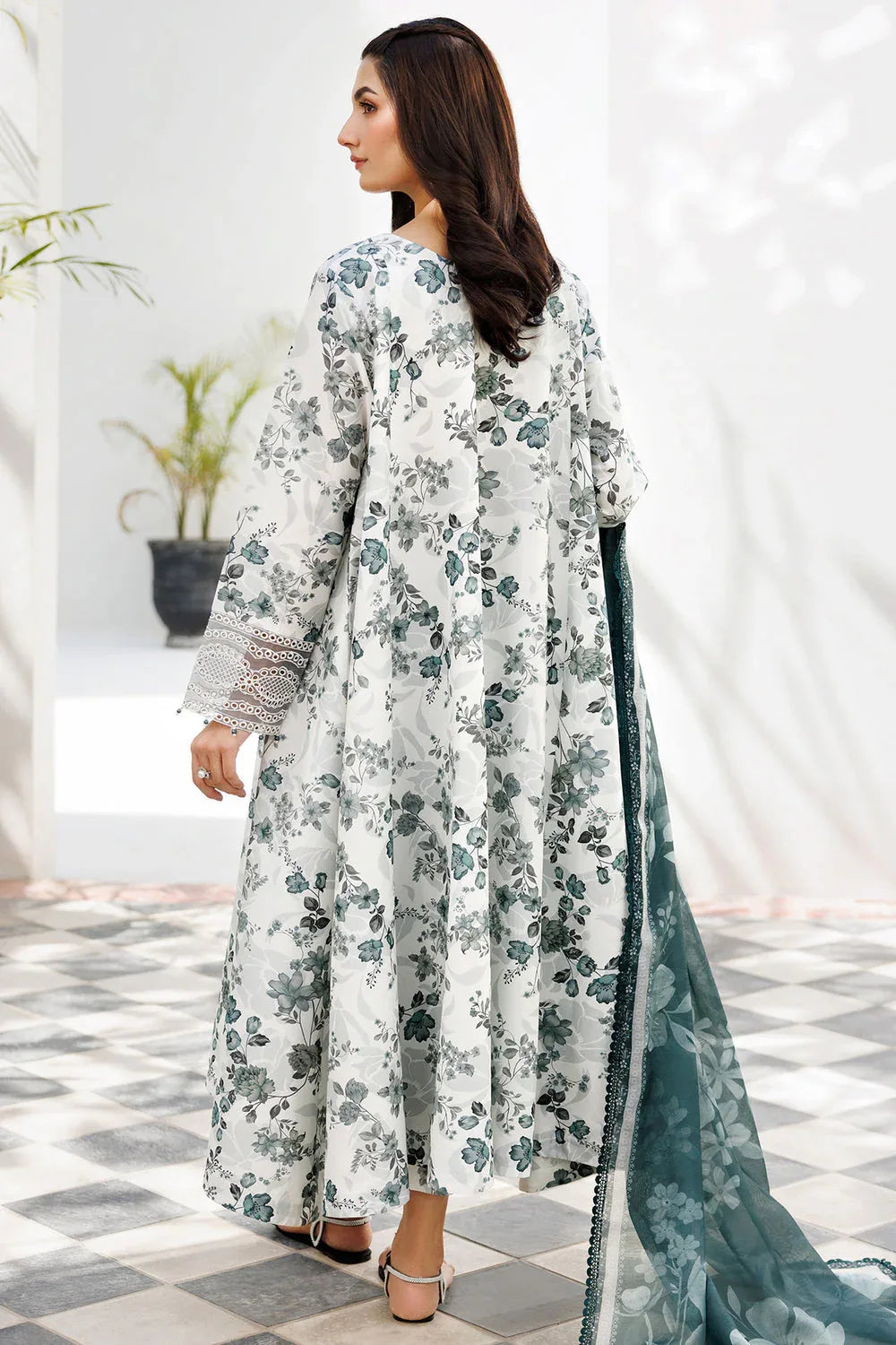 Farasha | Printed Essentials | Smokey Sea - Aqsa Fabrics