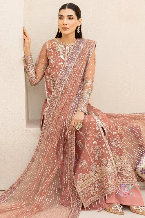 Farasha | Lu Zella Premium Formals 25 | Vintage Rose - Aqsa Fabrics