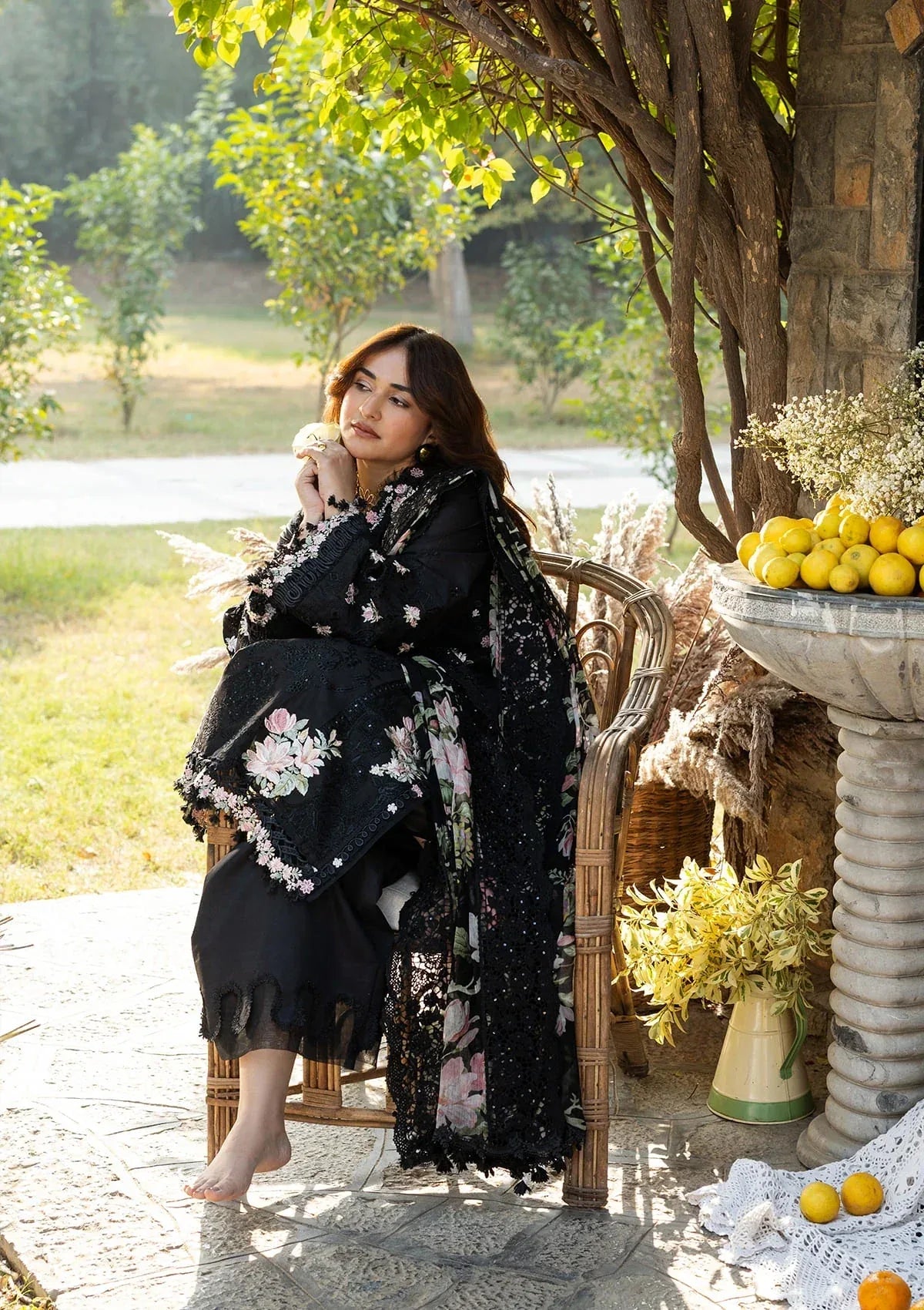 ELY-2B MIDNIGHT BLOSSOM - Aqsa Fabrics