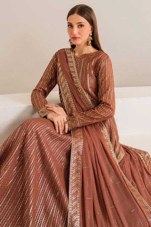 Farasha | Lumiere Formals | RUSSET - Aqsa Fabrics