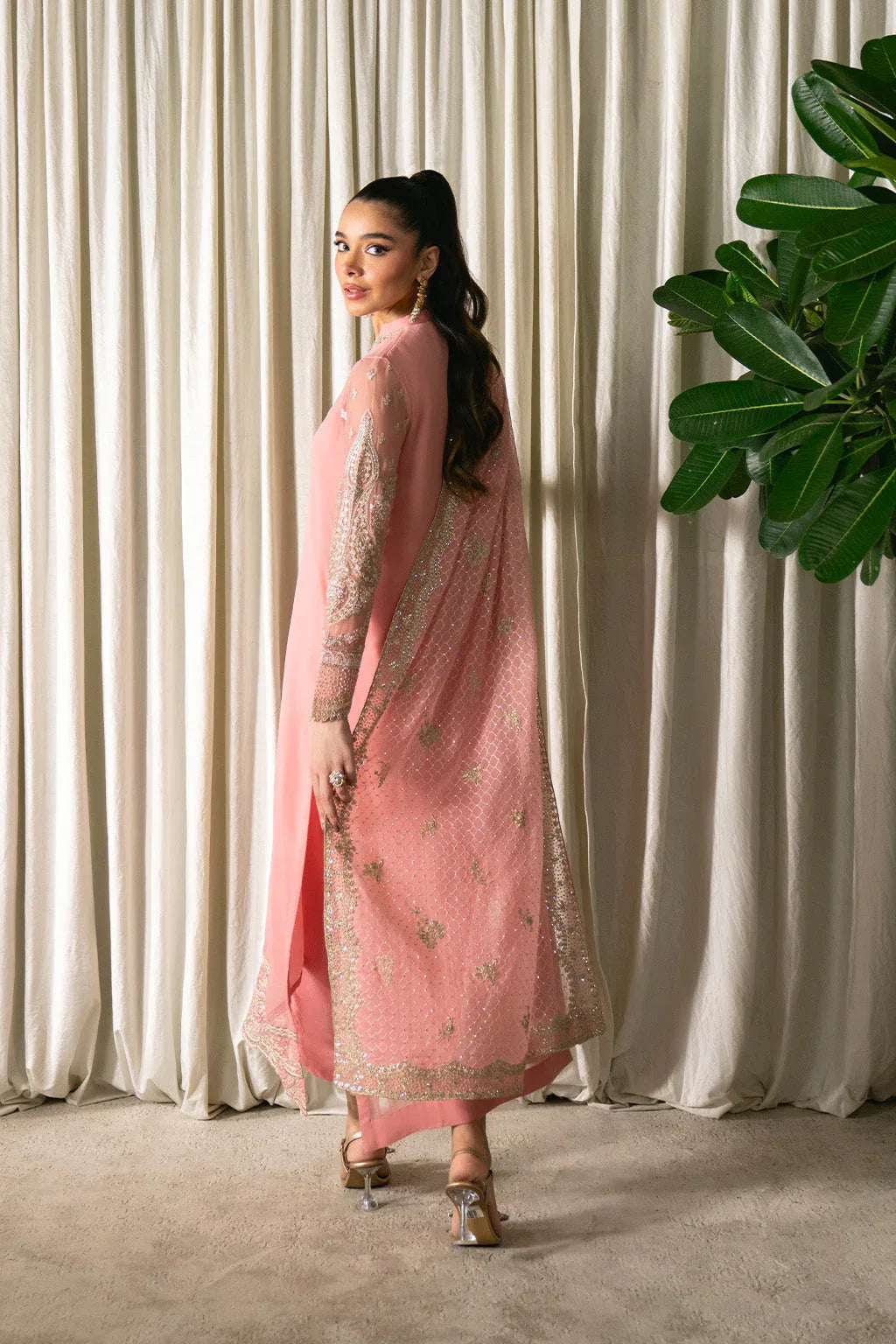 Neeshay | Ready to Wear Chiffon | RTW-CHFN-02 Pink - Aqsa Fabrics