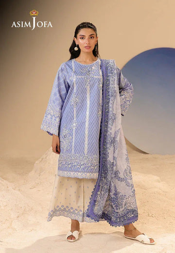 Asim Jofa | Summer Rhapsody | AJUBU-13 Printed Embroidered Lawn - Aqsa Fabrics
