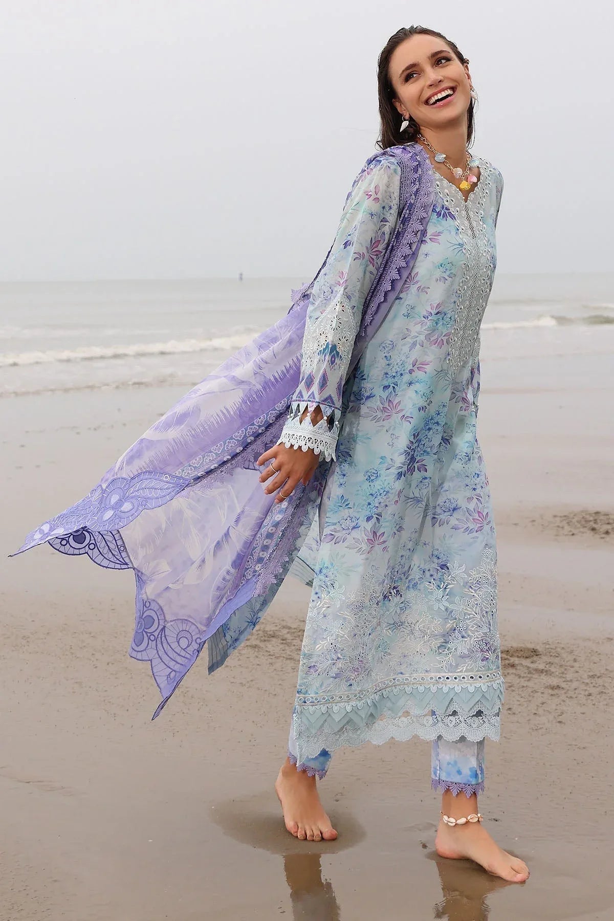 Nureh | Gardenia Embroidered Lawn 25 | NSG-176 - Aqsa Fabrics
