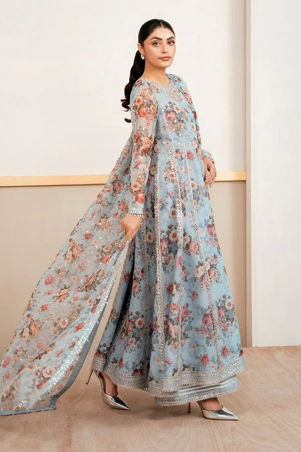 Baroque | Luxury Pret 25 | EMBELLISHED PRINTED CHIFFON PR-1058 - Aqsa Fabrics