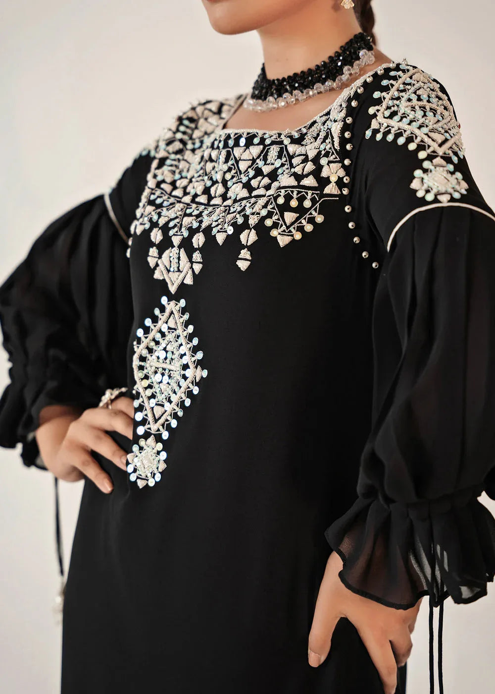 Dastoor | Euphoria Luxury Pret 24 | Noir - Aqsa Fabrics