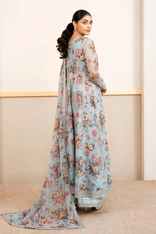 Baroque | Luxury Pret 25 | EMBELLISHED PRINTED CHIFFON PR-1058 - Aqsa Fabrics
