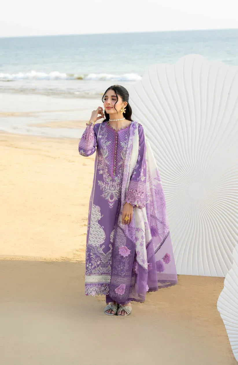 Aabyaan | Saagar Luxury Lawn 25 | ZARQA (AS-01) - Aqsa Fabrics