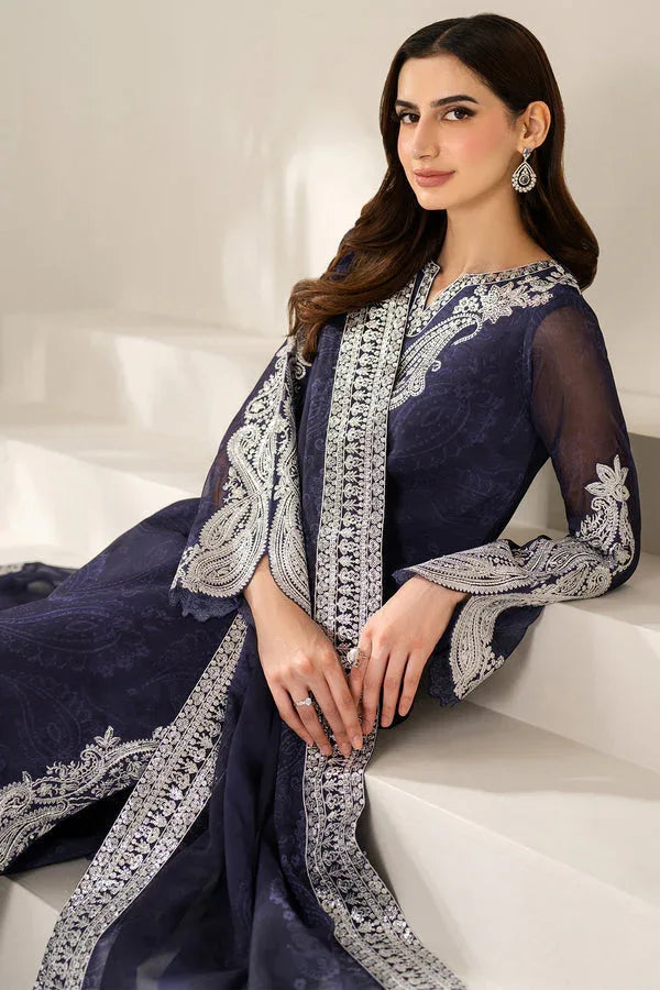 Farasha | Fiorella Formals | Blue Dazzle - Aqsa Fabrics