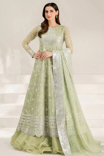Farasha | Fiorella Formals | Sage Sparkle - Aqsa Fabrics