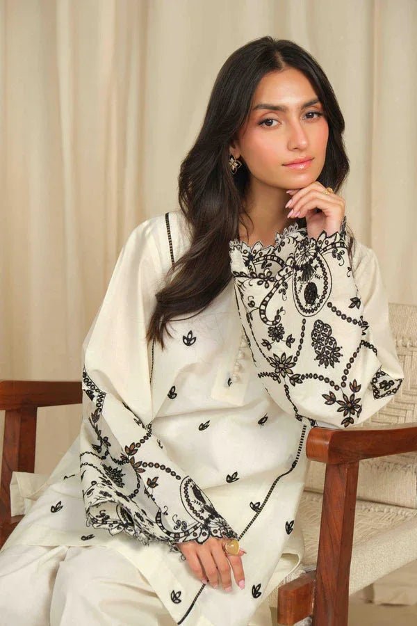 Noor by Saadia Asad | Noor Pret 25 | D2 - Monochrome Flair - Aqsa Fabrics
